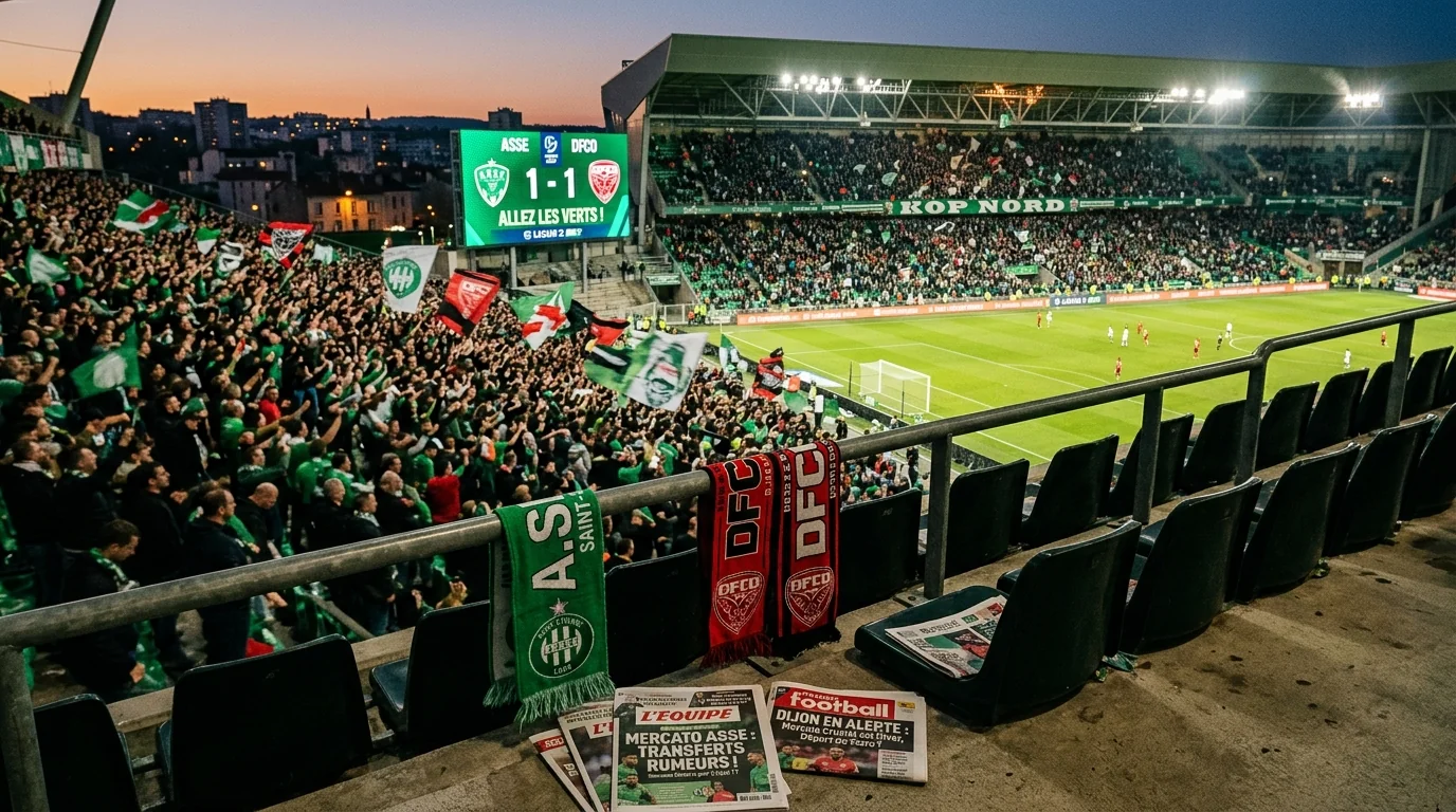 Saint-Étienne Edge Dijon in Five-Goal Thriller as Transfer Talk Swirls