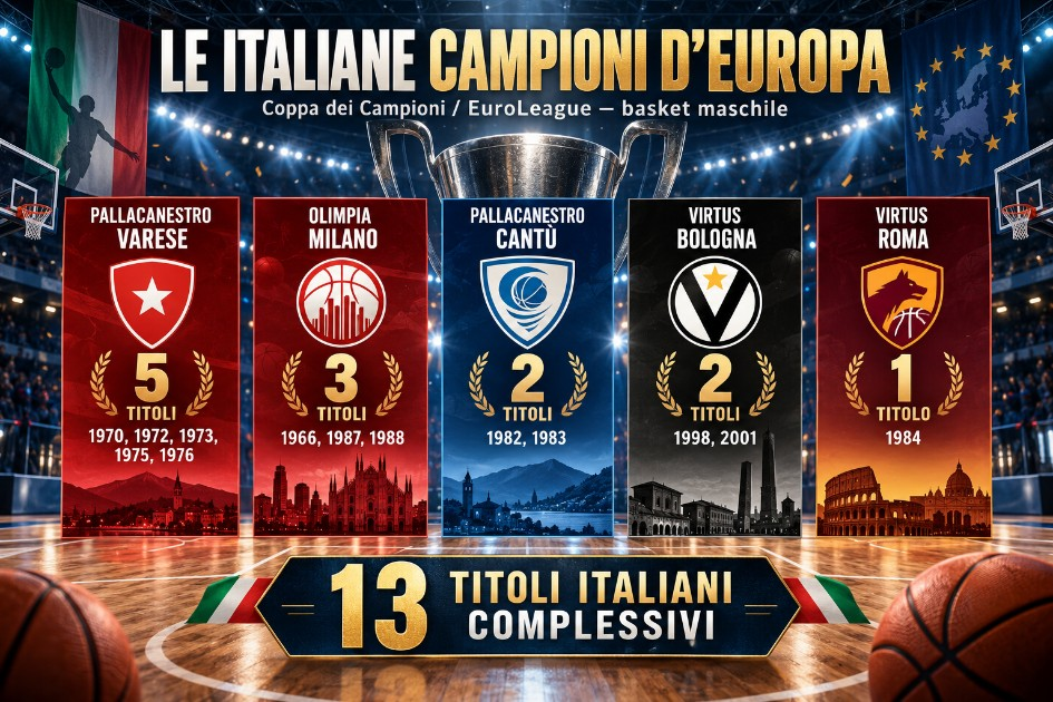 Quali squadre italiane hanno vinto l’Eurolega?